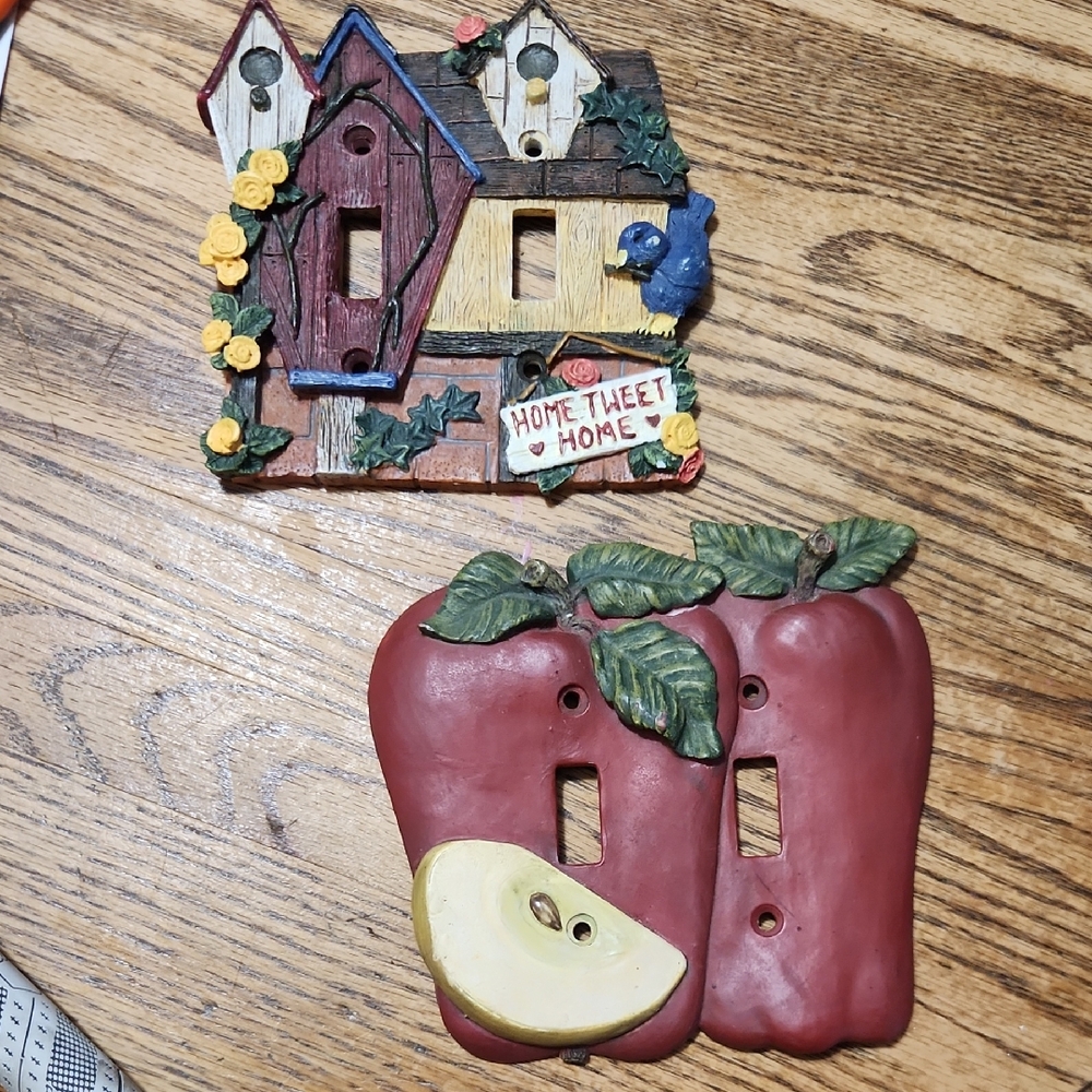 Rustic Birdhouse and Apple Light Switch Covers